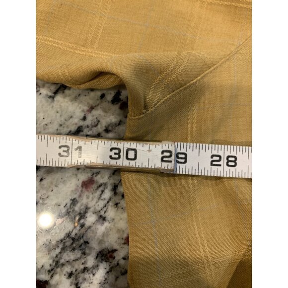 Pronti By Phita Mens 4XL 48x32 Suit 2pc Shirt Pants mustard plaid big tall - Picture 10 of 16